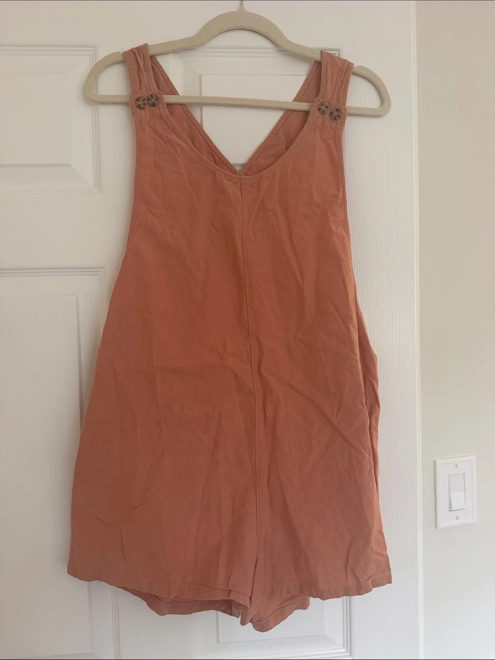 Rhythm. Rust Orange V-Neck Sleeveless Romper